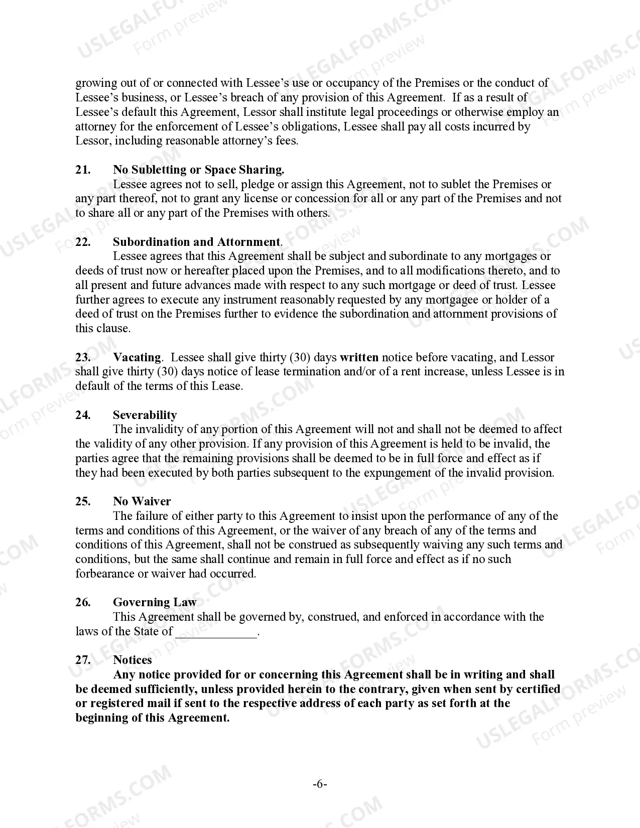 Preview Month to Month Commercial Rental Agreement