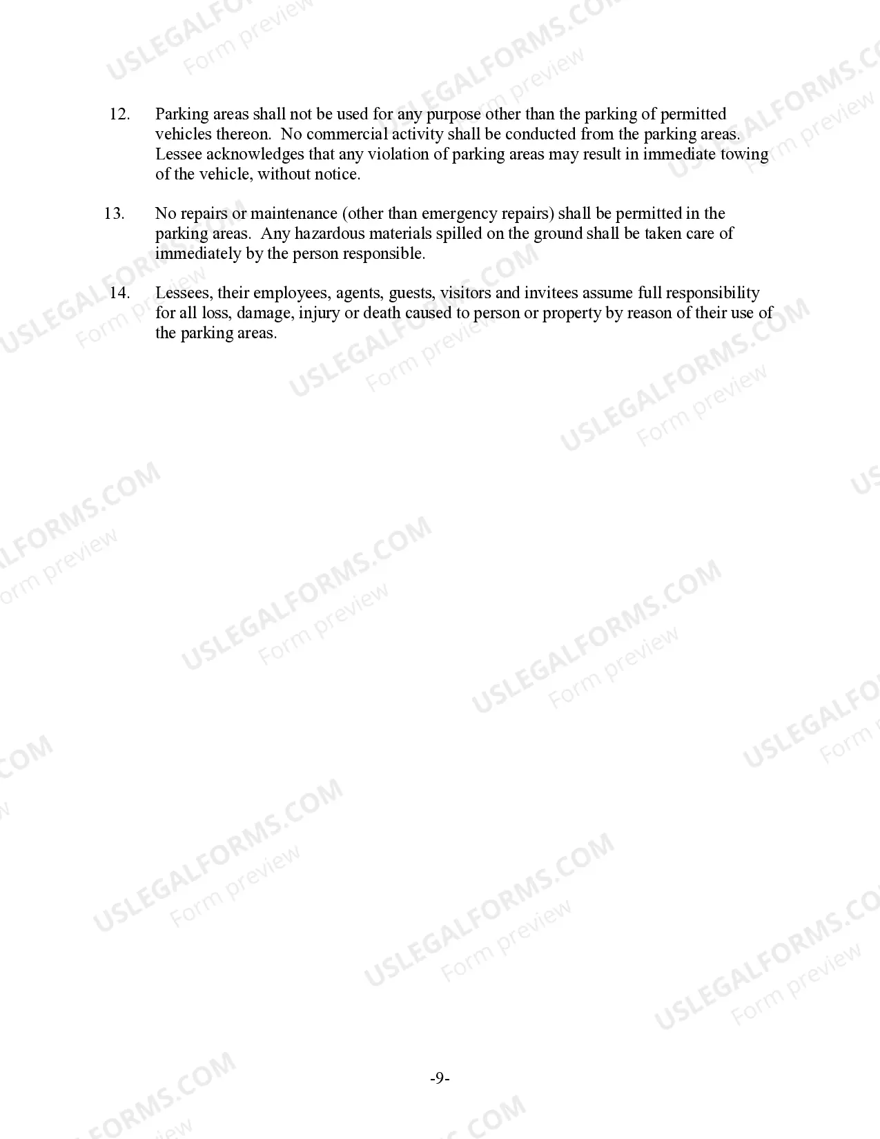 Preview Month to Month Commercial Rental Agreement