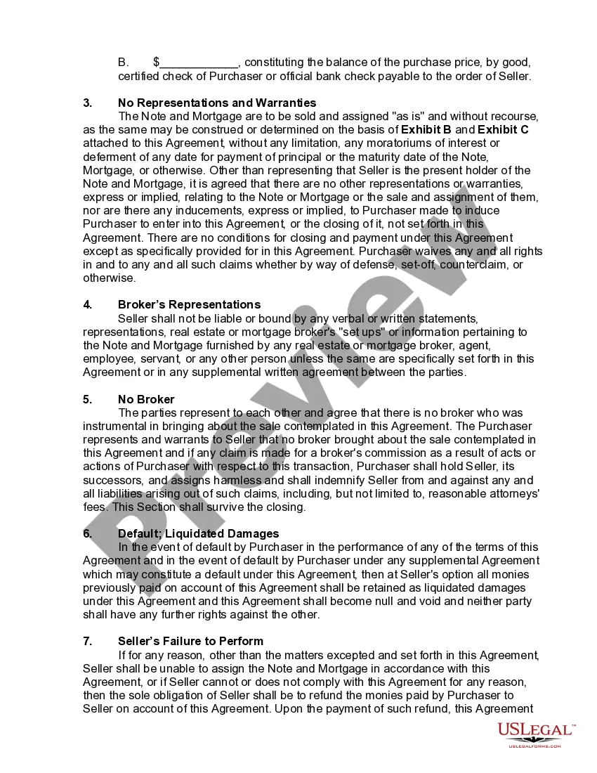 Get Agreement to Purchase Note and Mortgage Preview Agreement to Purchase Note and Mortgage