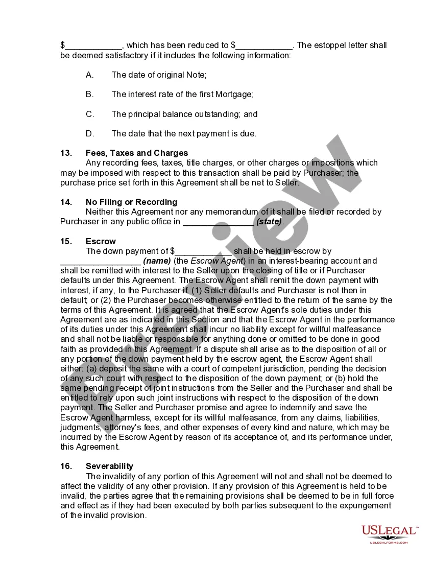 Get Agreement to Purchase Note and Mortgage Preview Agreement to Purchase Note and Mortgage