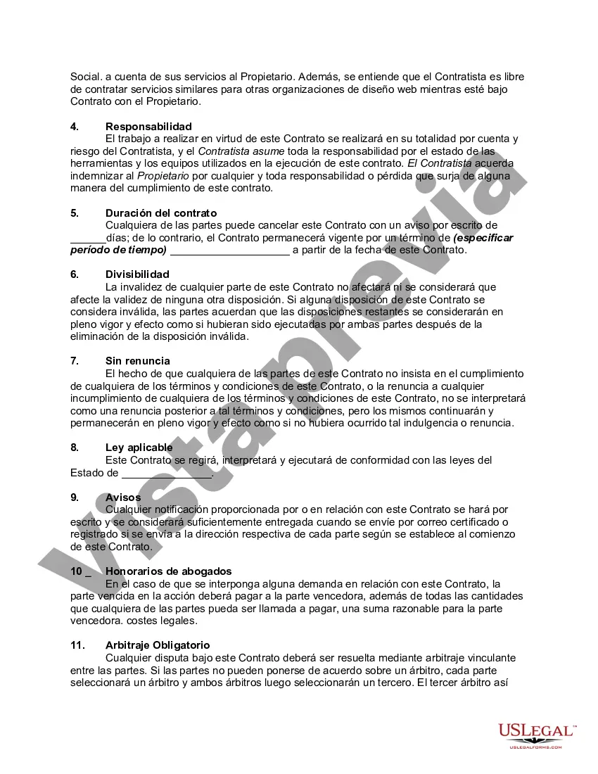 Preview Contrato entre diseñador y programador web y empresa de diseño web