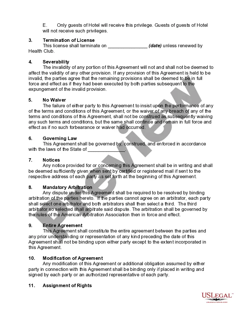 Get Agreement to Exchange Hotel Rewards Points and Hotel Platinum Status for Right of Guests of Hotel to Use Facilities of Heath Club Preview Agreement to Exchange Hotel Rewards Points and Hotel Platinum Status for Right of Guests of Hotel to Use Facilities of Heath Club