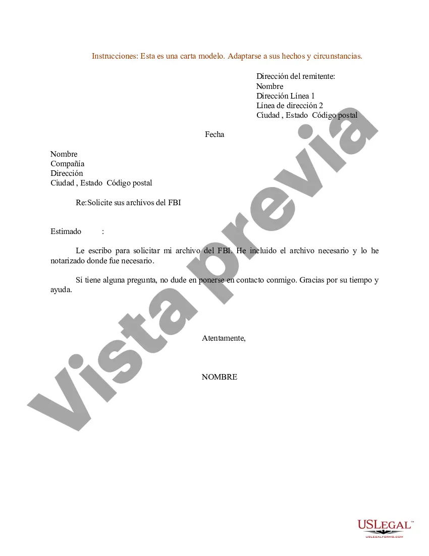 Preview Ejemplo de carta para solicitar sus archivos del FBI