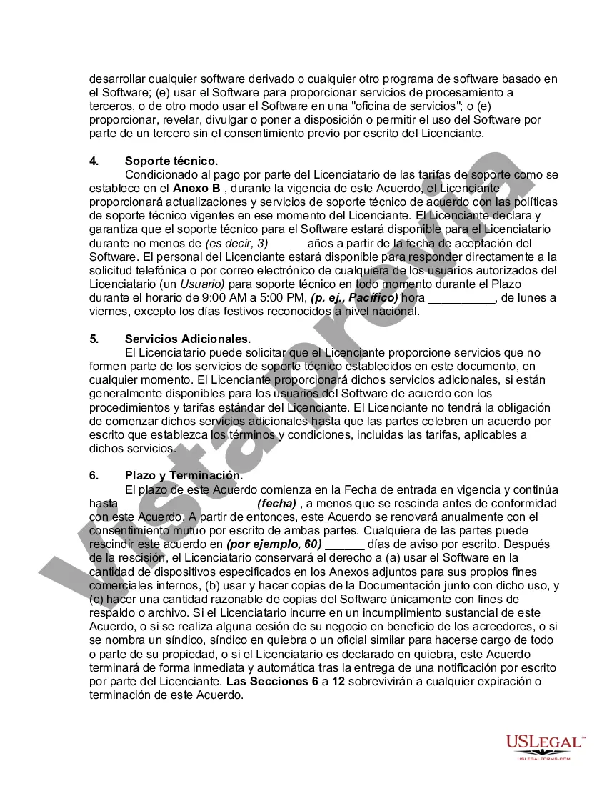 Preview Acuerdo de soporte y licencia de software
