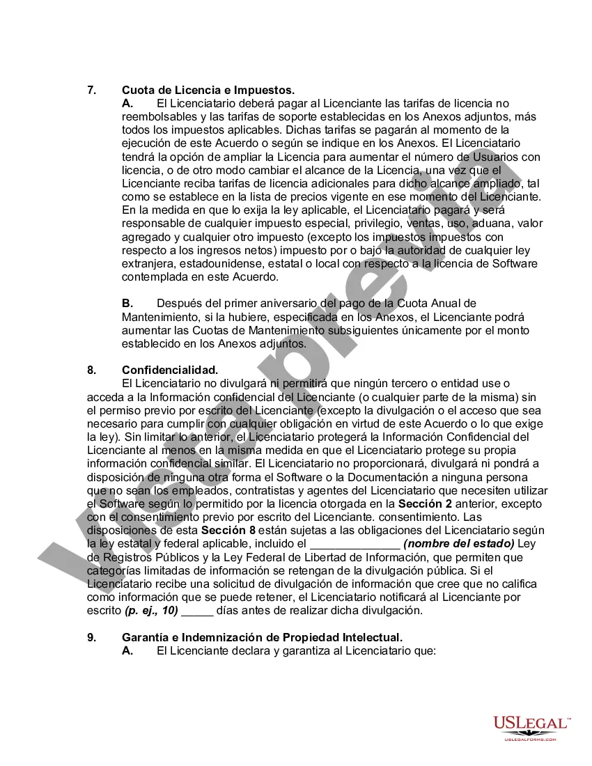 Preview Acuerdo de soporte y licencia de software