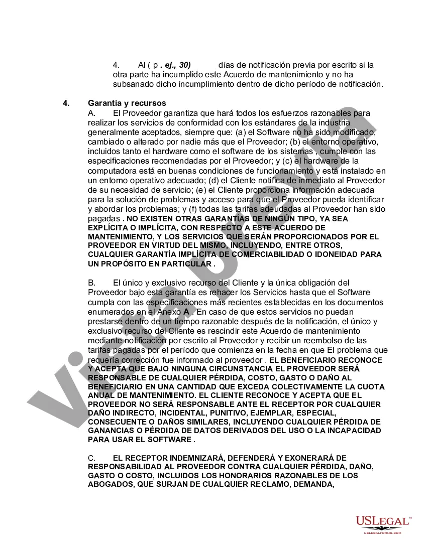 Preview Contrato de mantenimiento de software