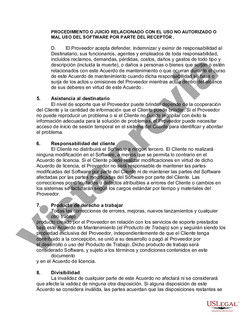 Preview Contrato de mantenimiento de software