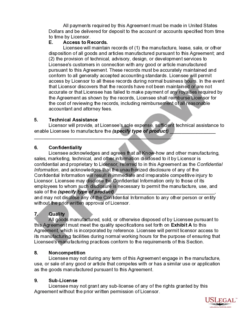 Preview International Licensing Agreement