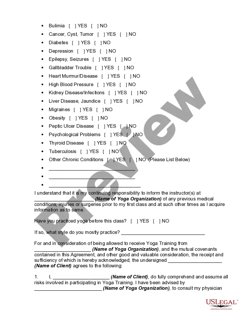 Get Application, Medical Questionnaire, Release, Waiver of Liability and Indemnity Agreement with Yoga Organization to Study Yoga Preview Application, Medical Questionnaire, Release, Waiver of Liability and Indemnity Agreement with Yoga Organization to Study Yoga