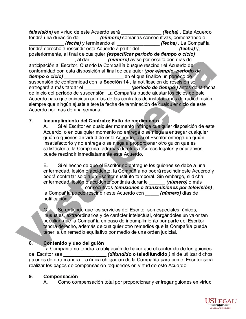 Preview Acuerdo con escritor para escribir series de televisión