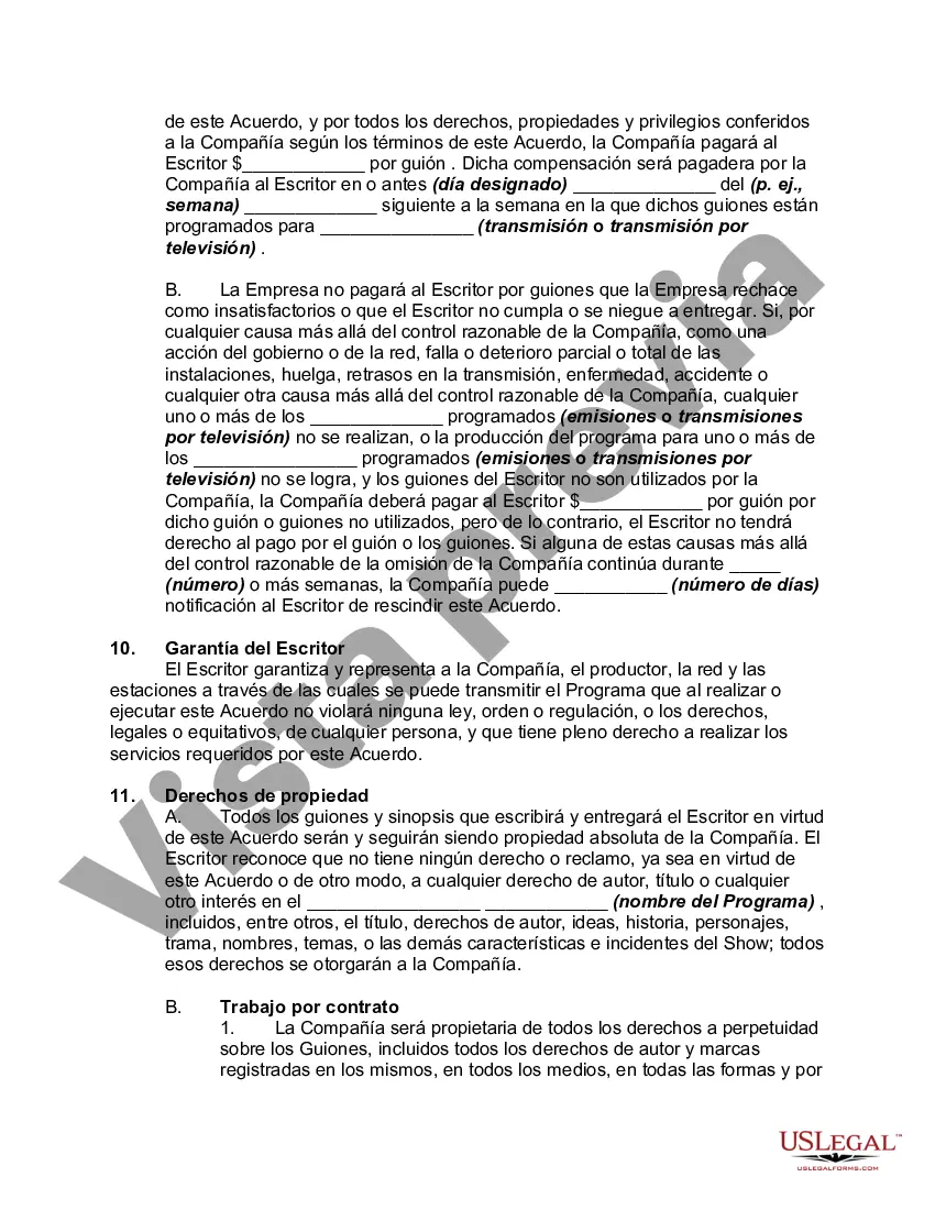 Preview Acuerdo con escritor para escribir series de televisión