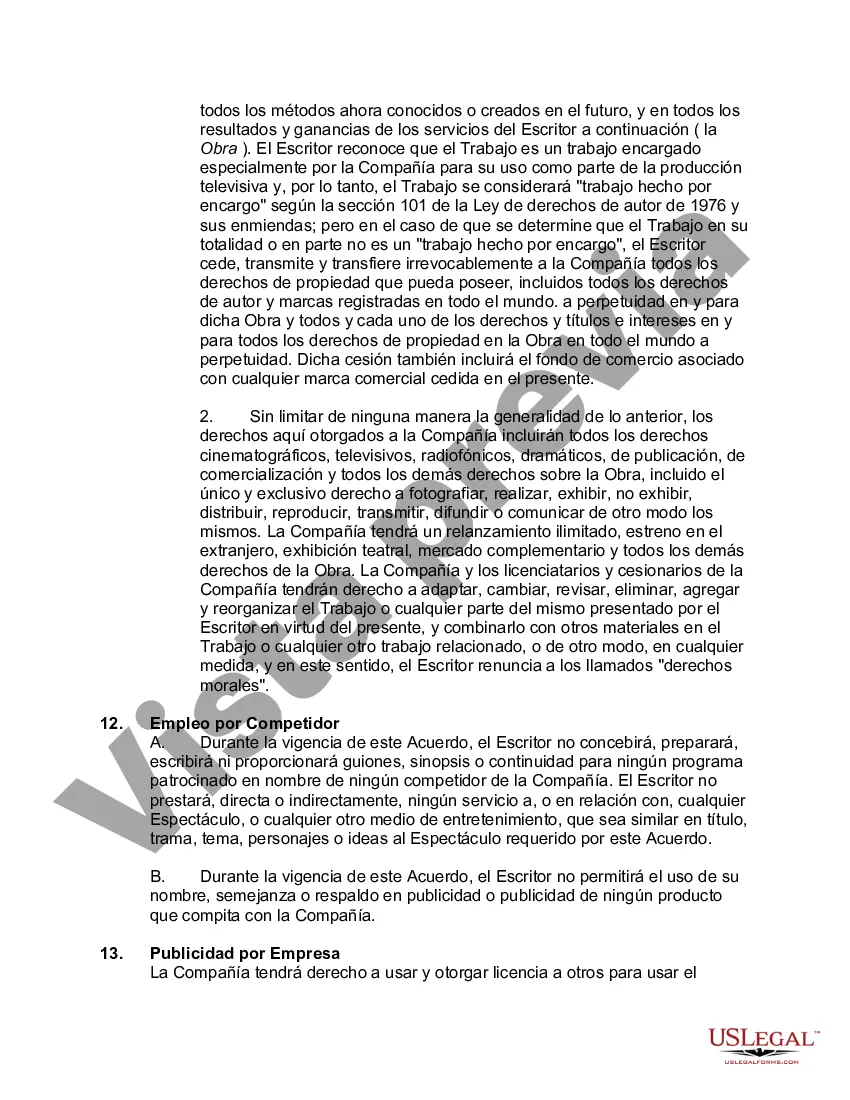 Preview Acuerdo con escritor para escribir series de televisión