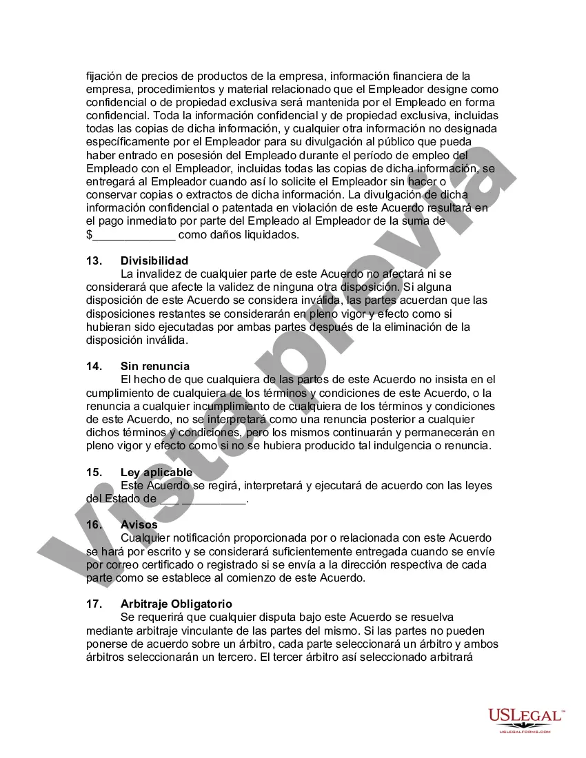 Preview Acuerdo de indemnización entre el empleado y el empleador