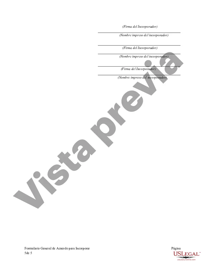 Preview Formulario General de Acuerdo para Incorporar