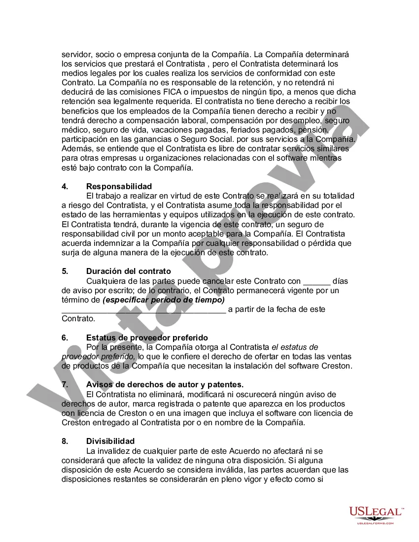 Preview Acuerdo de instalación de software entre el vendedor y el contratista independiente