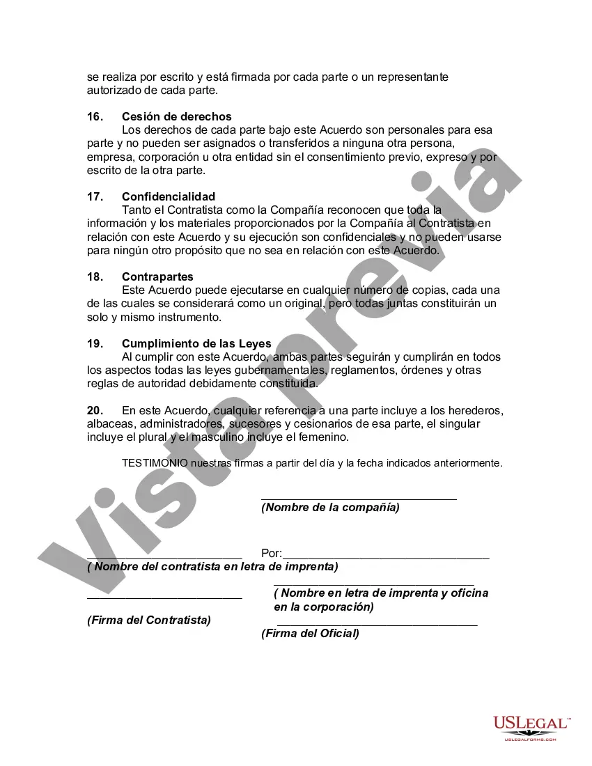 Preview Acuerdo de instalación de software entre el vendedor y el contratista independiente