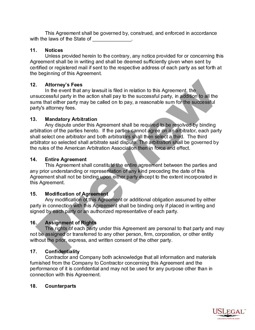 Montana Software Installation Agreement between Seller and Independent ...