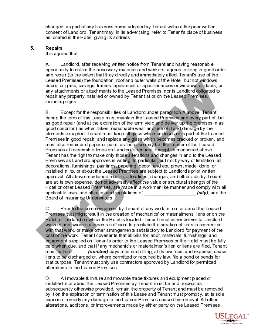 Get Lease of Store in Hotel Preview Lease of Store in Hotel