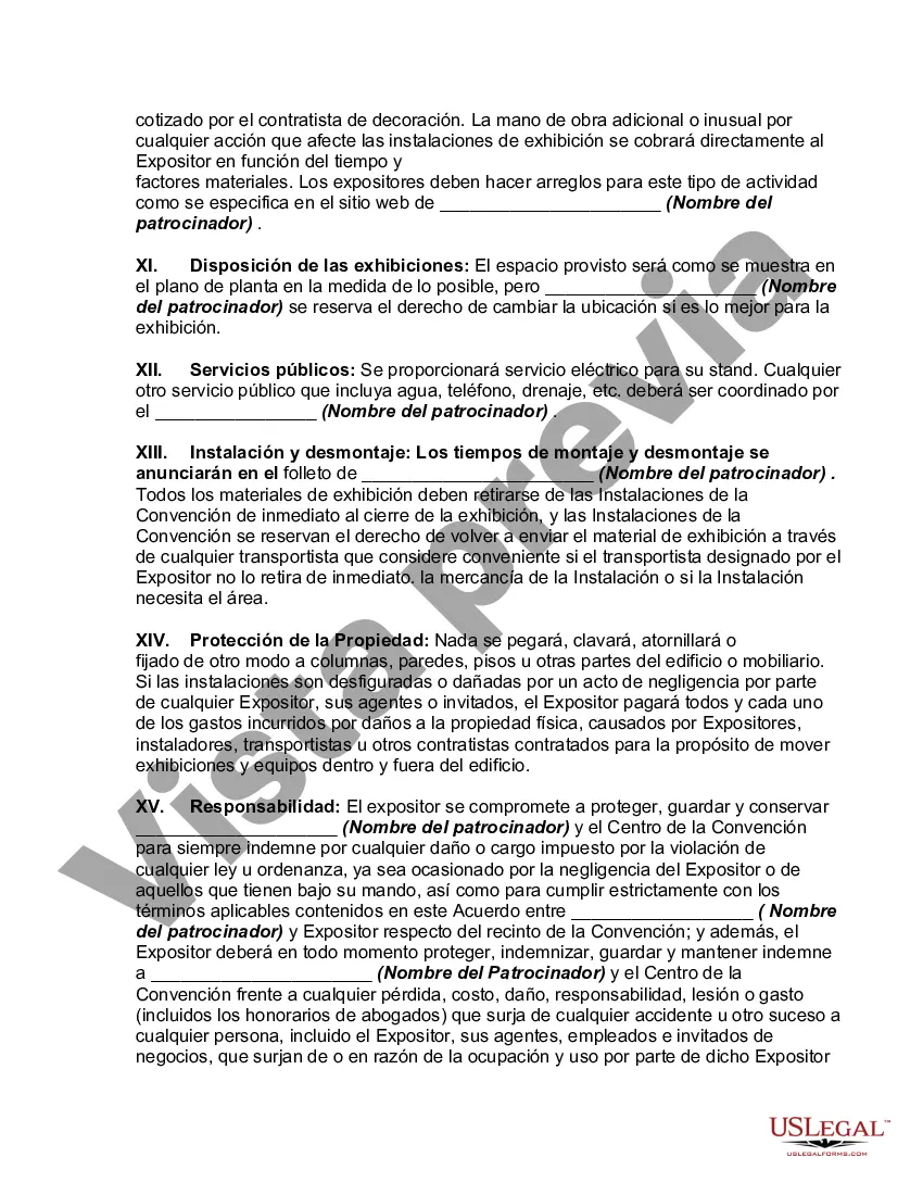 Preview Acuerdo y formulario de reserva de espacio de exhibición