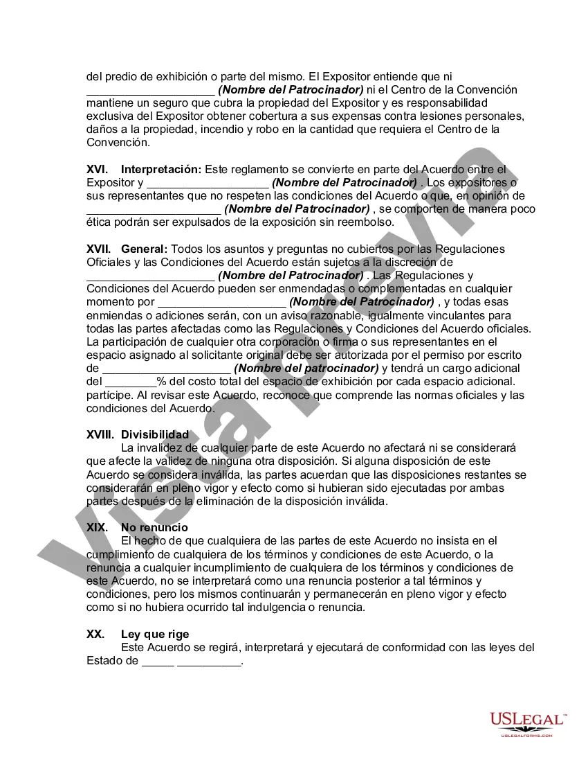 Preview Acuerdo y formulario de reserva de espacio de exhibición