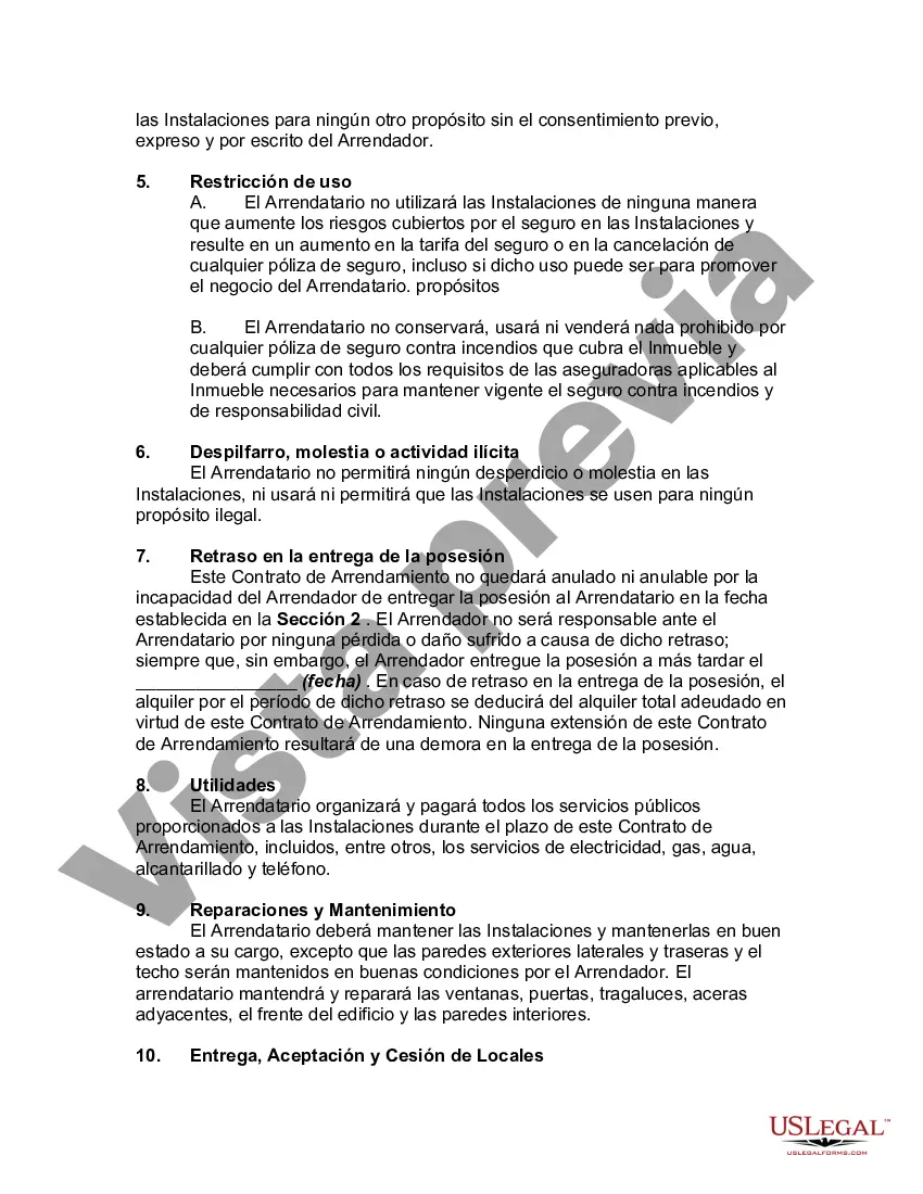 Preview Arrendamiento de Local Comercial en Zona Industrial o Entorno con Renuncia y Asunción de Riesgo