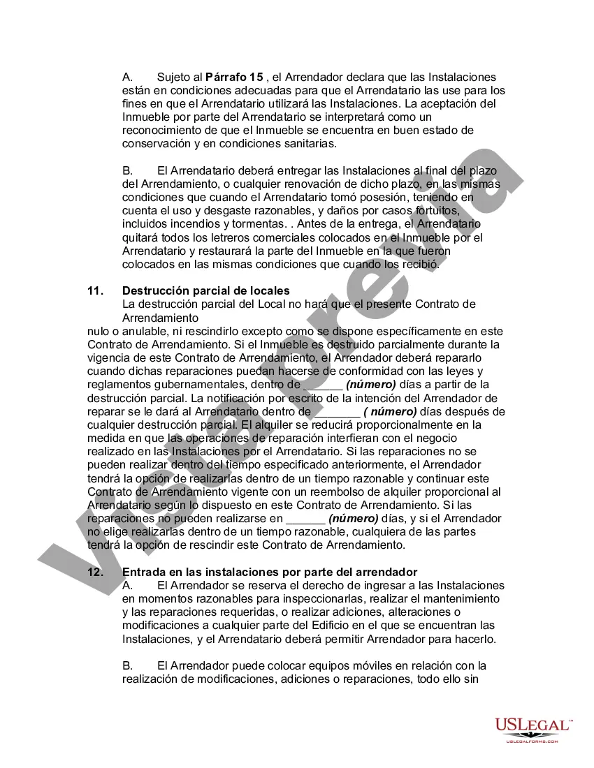 Preview Arrendamiento de Local Comercial en Zona Industrial o Entorno con Renuncia y Asunción de Riesgo