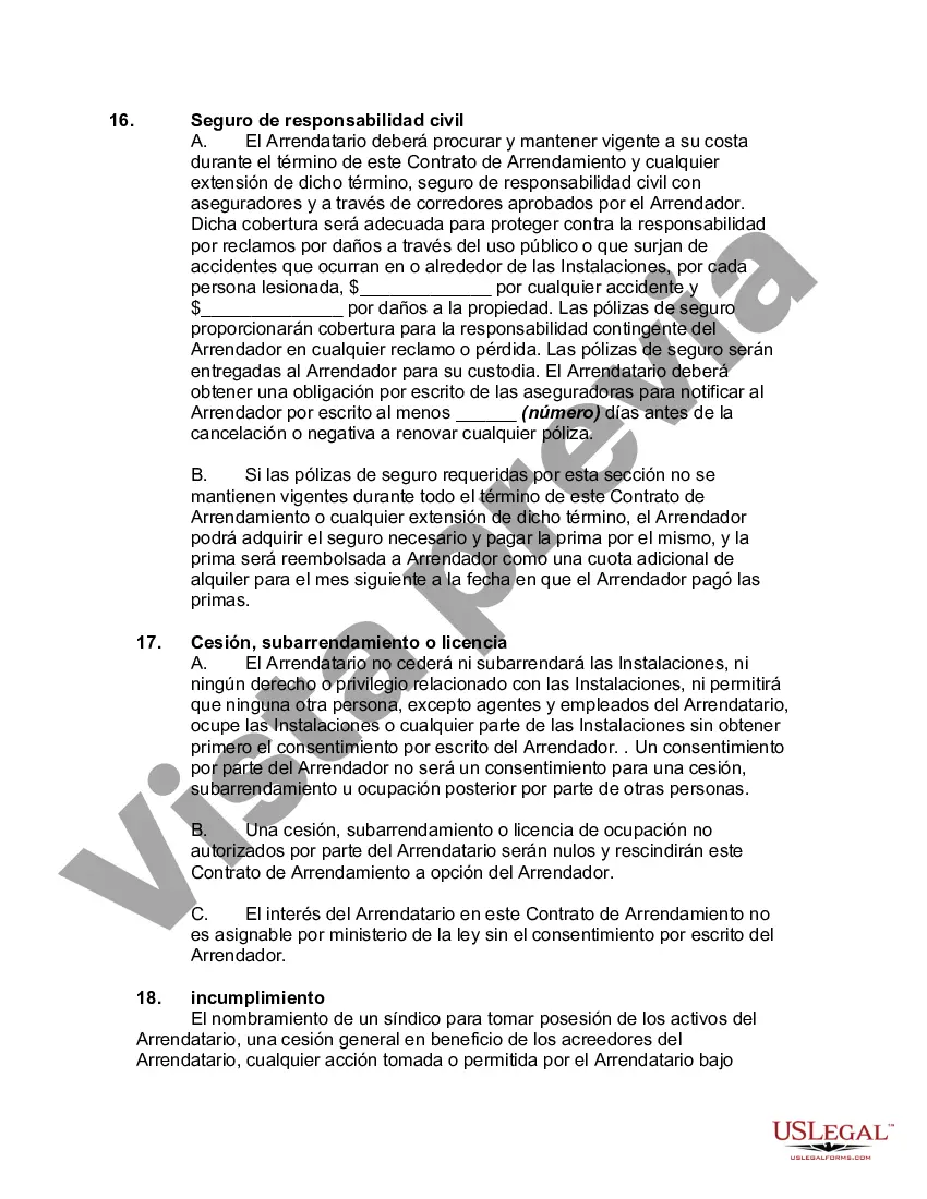 Preview Arrendamiento de Local Comercial en Zona Industrial o Entorno con Renuncia y Asunción de Riesgo