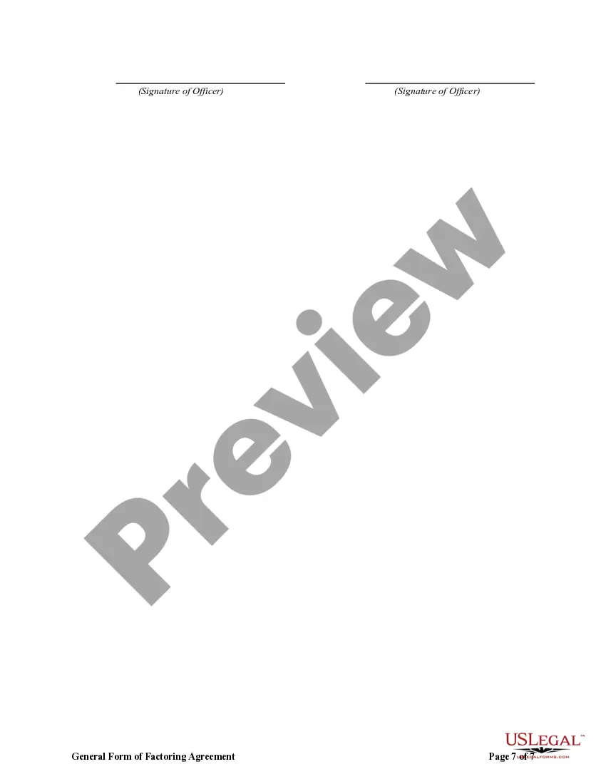 Get General Form of Factoring Agreement - Assignment of Accounts Receivable Preview General Form of Factoring Agreement - Assignment of Accounts Receivable