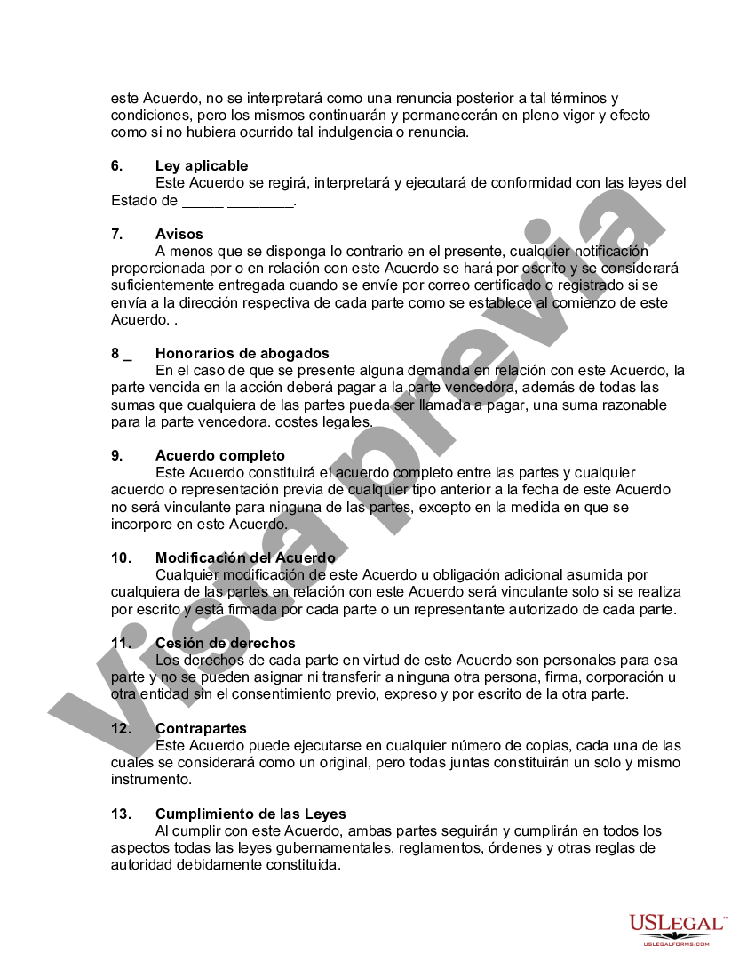 Chicago Illinois Acuerdo independiente de confidencialidad y no ...