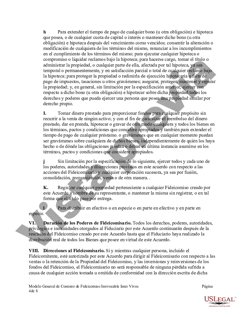 Preview Modelo General de Contrato de Fideicomiso Irrevocable Inter Vivos