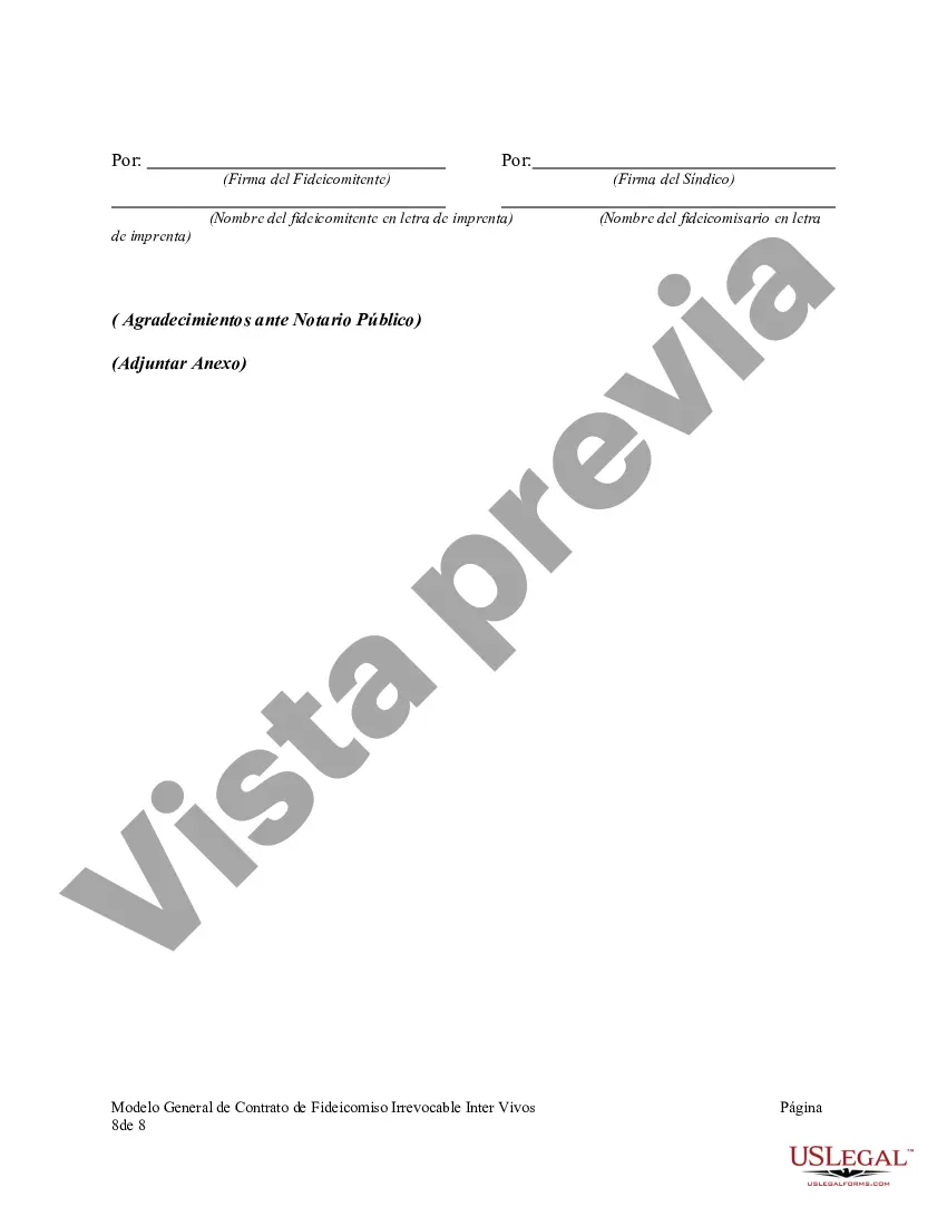 Preview Modelo General de Contrato de Fideicomiso Irrevocable Inter Vivos