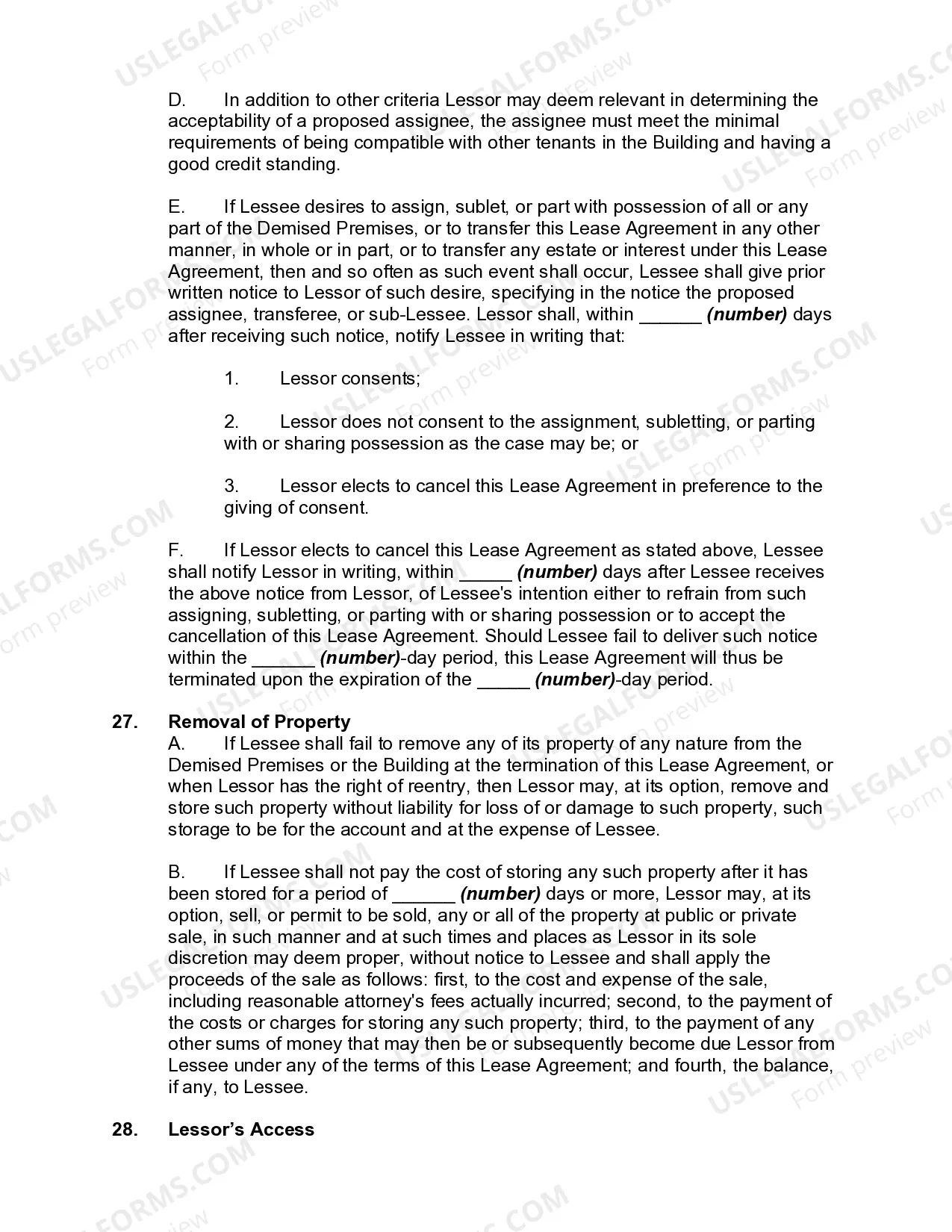 Preview Lease of Office, Warehouse, and Light Manufacturing Space
