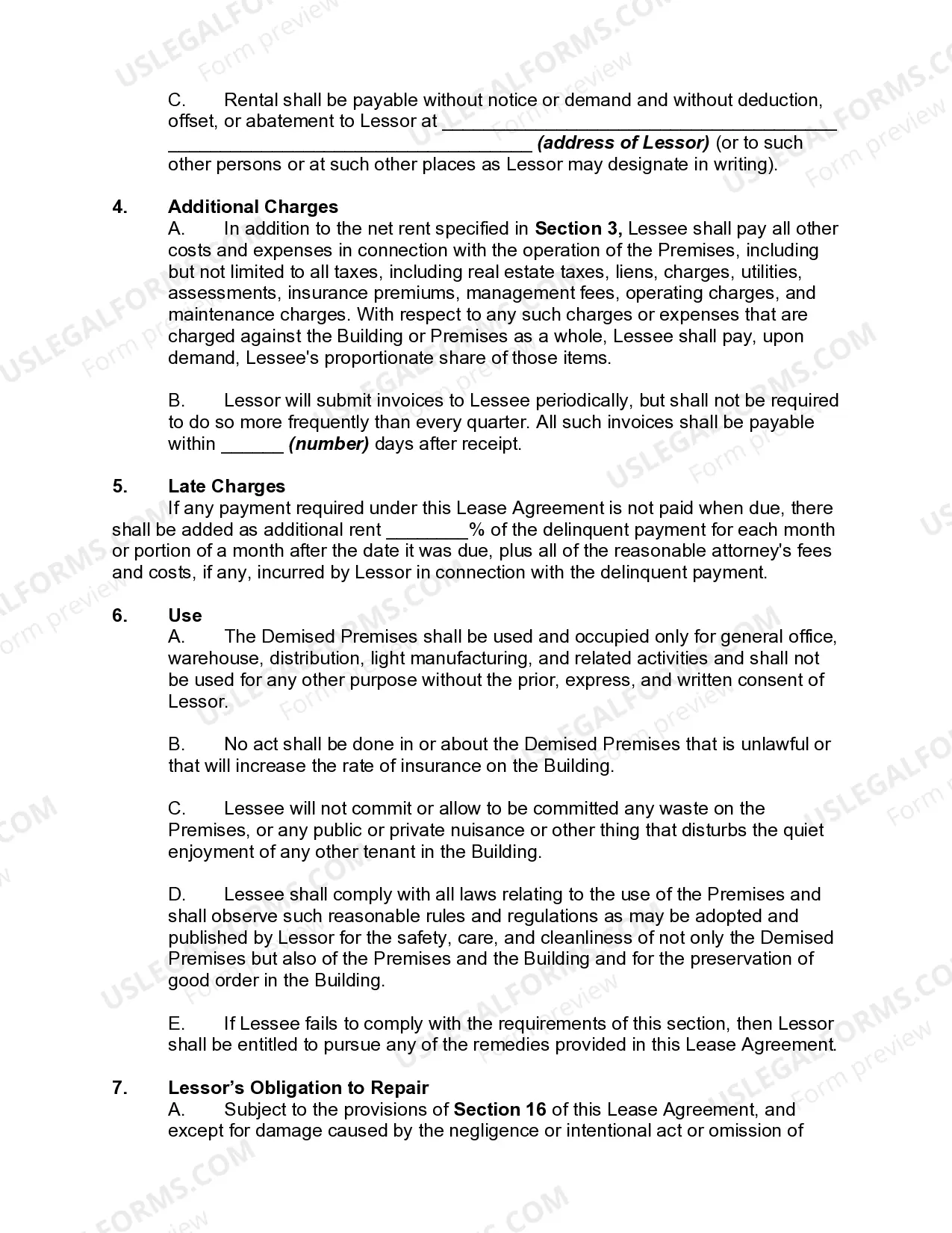 Preview Lease of Office, Warehouse, and Light Manufacturing Space