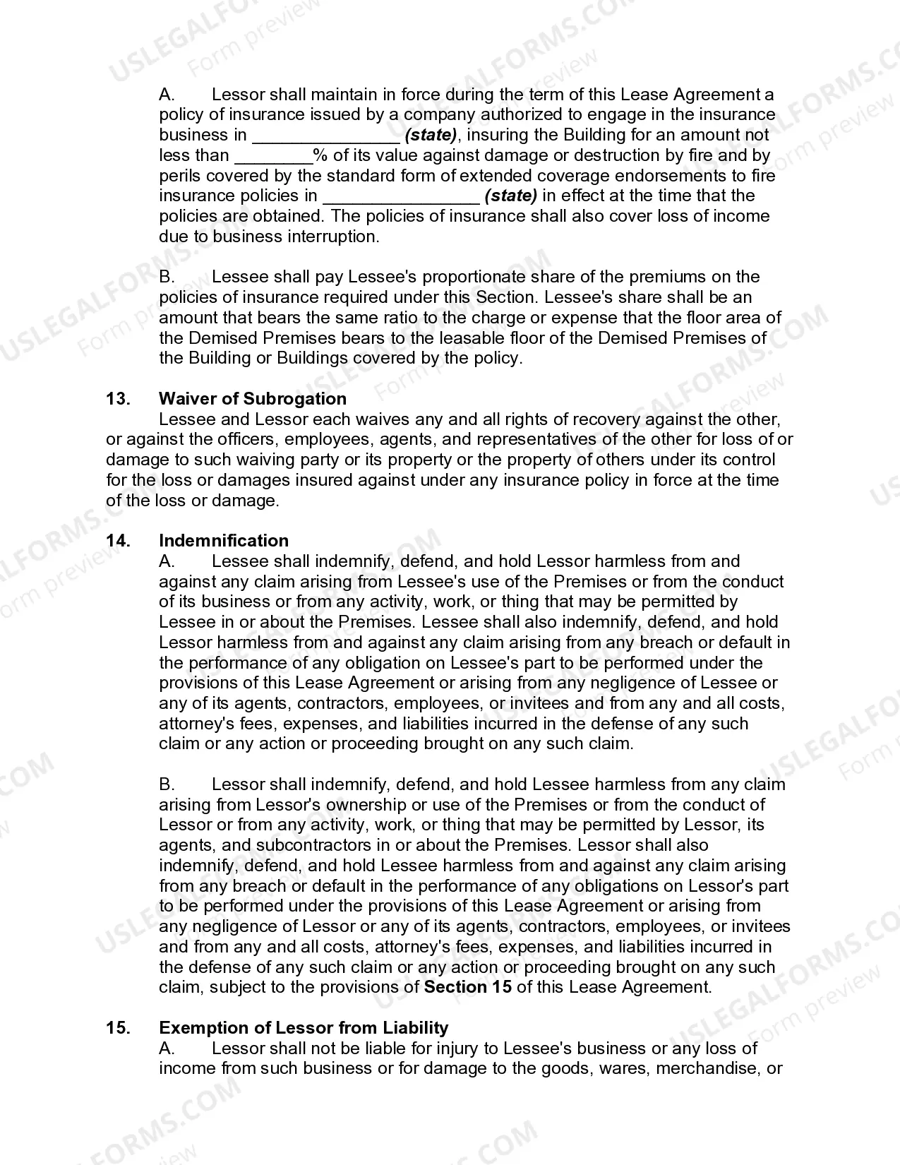 Preview Lease of Office, Warehouse, and Light Manufacturing Space