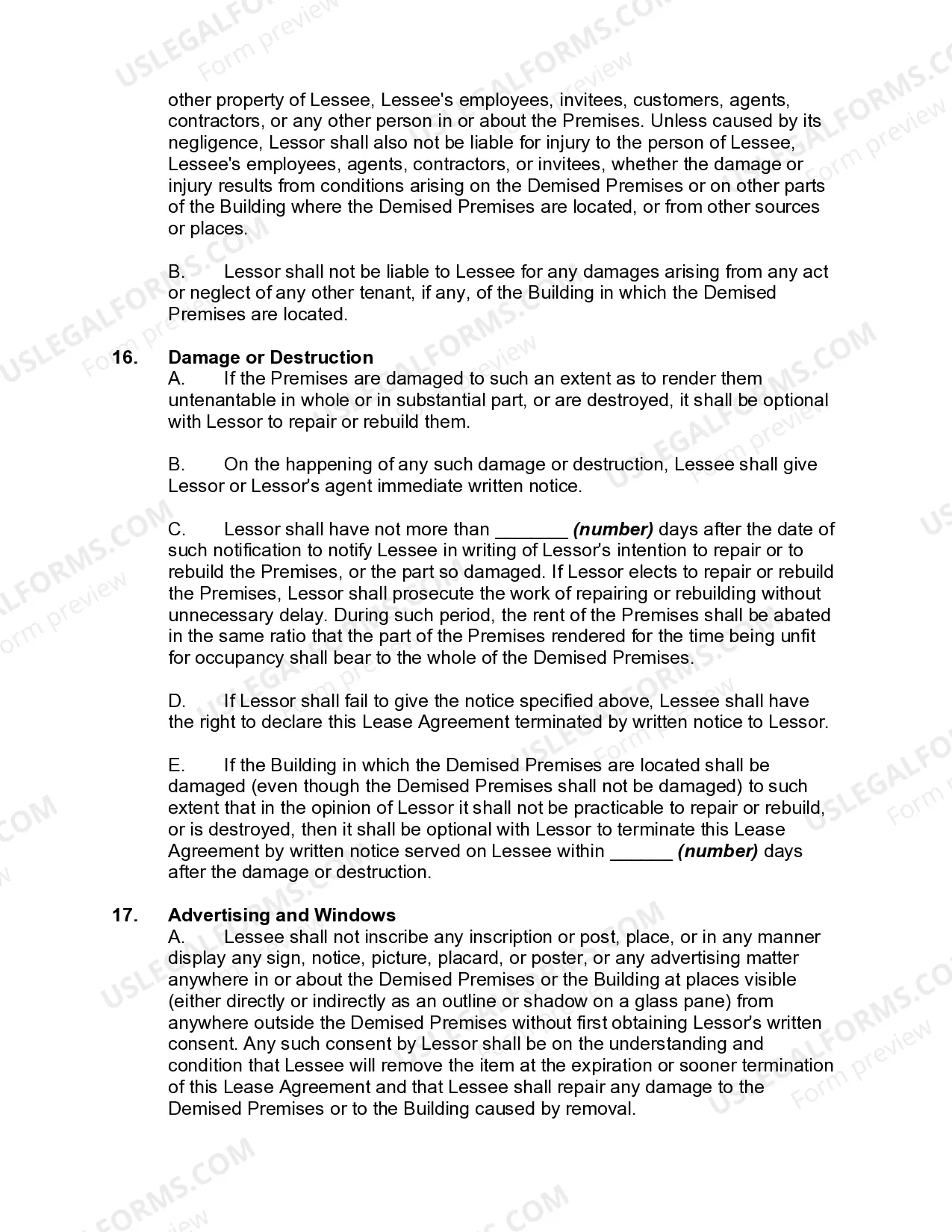 Preview Lease of Office, Warehouse, and Light Manufacturing Space