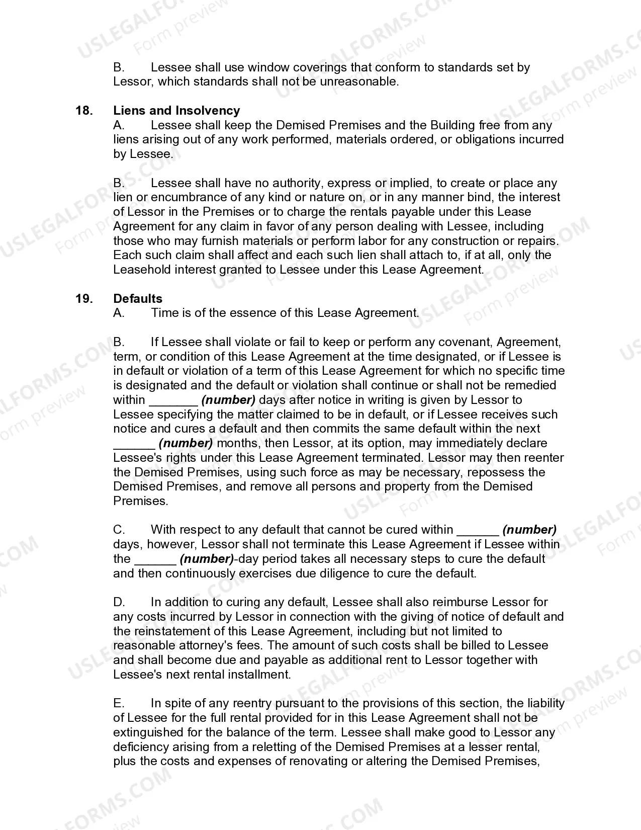 Preview Lease of Office, Warehouse, and Light Manufacturing Space