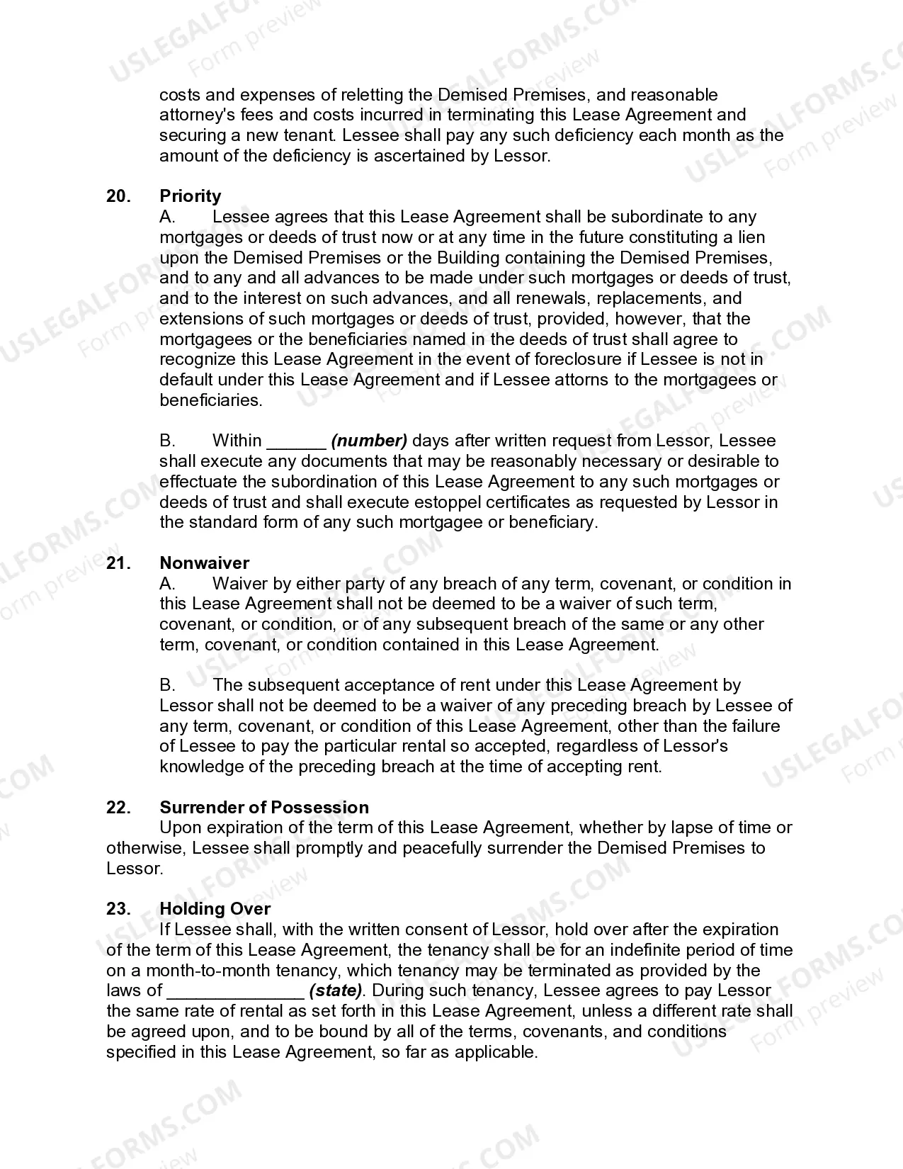 Preview Lease of Office, Warehouse, and Light Manufacturing Space