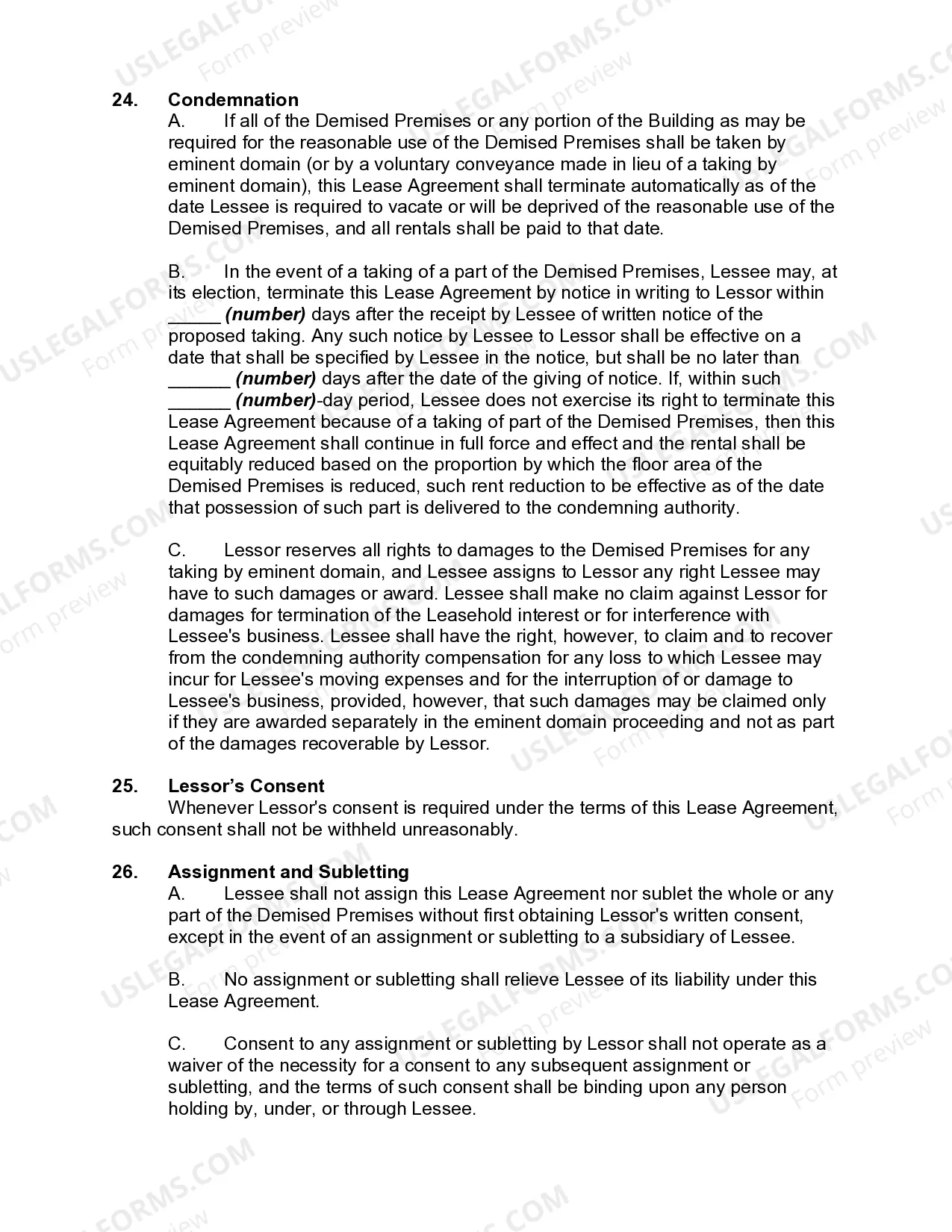 Preview Lease of Office, Warehouse, and Light Manufacturing Space