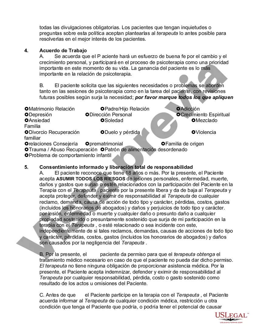 Preview Acuerdo de Servicios de Psicoterapia