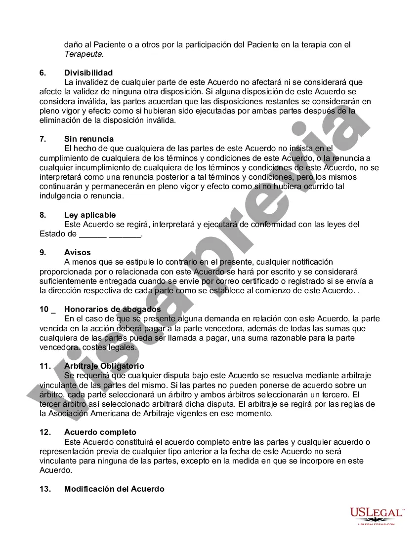 Preview Acuerdo de Servicios de Psicoterapia