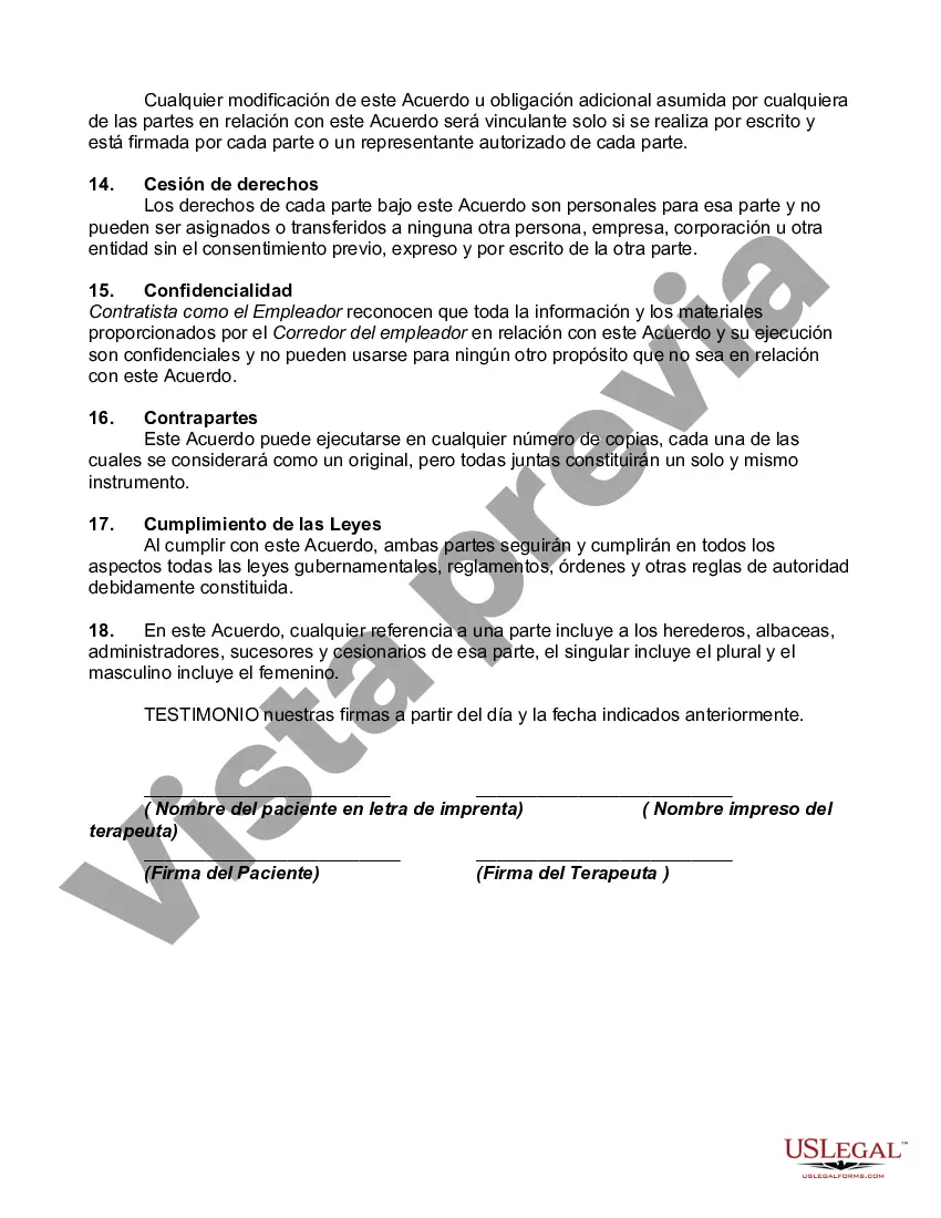 Preview Acuerdo de Servicios de Psicoterapia