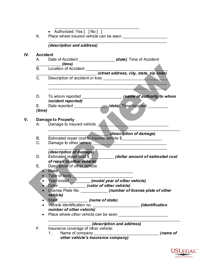 Sworn Statement Proof Of Loss Example