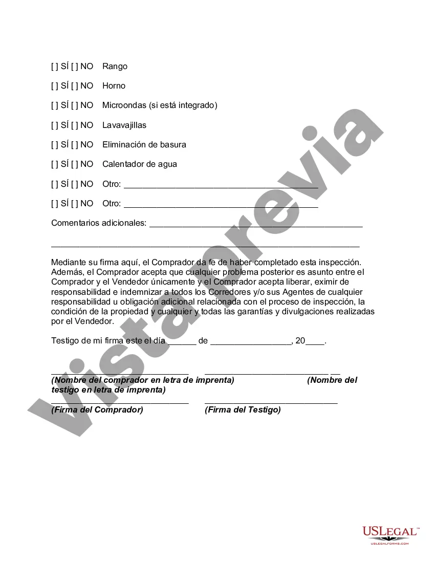 Preview Formulario de inspección final del comprador