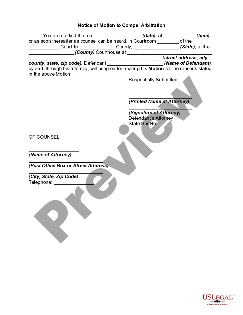 Get Motion to Compel Arbitration - No Waiver of Right Preview Motion to Compel Arbitration - No Waiver of Right