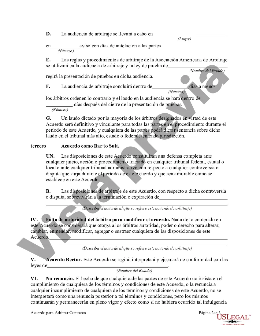 Preview Acuerdo para Arbitrar Contratos