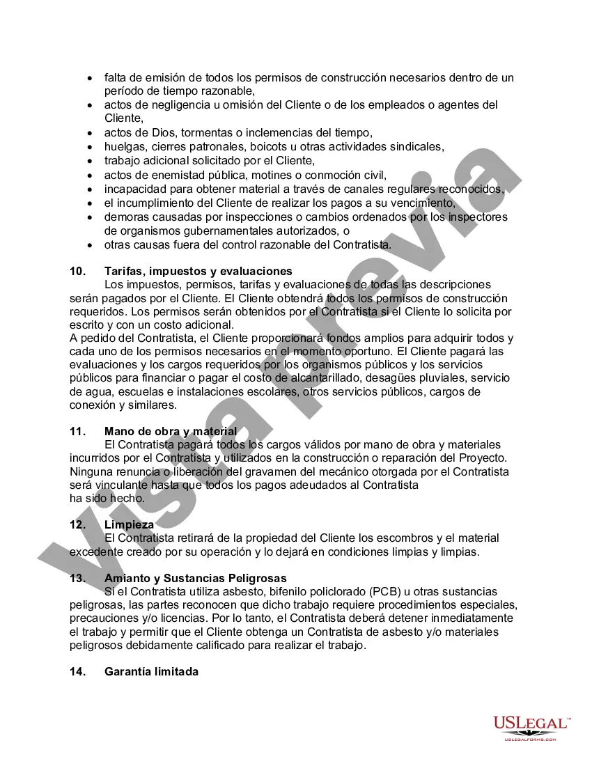 Preview Acuerdo para Servicio y Reparación de Equipos de Calefacción, Ventilación, Aire Acondicionado y/o para hacer Reparación y Servicio de Cocina