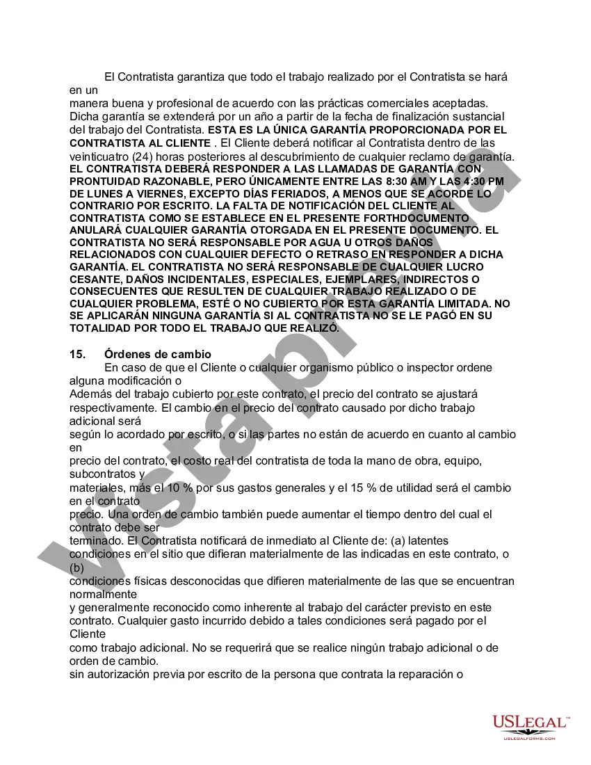 Preview Acuerdo para Servicio y Reparación de Equipos de Calefacción, Ventilación, Aire Acondicionado y/o para hacer Reparación y Servicio de Cocina