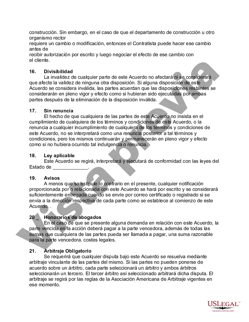 Preview Acuerdo para Servicio y Reparación de Equipos de Calefacción, Ventilación, Aire Acondicionado y/o para hacer Reparación y Servicio de Cocina