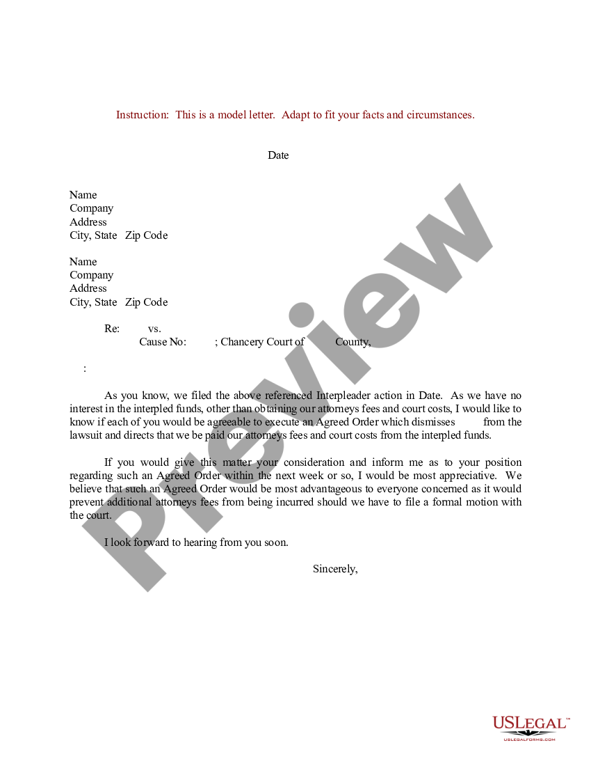 Sample Letter for Interpleader Action - Interpleader Action | US Legal ...