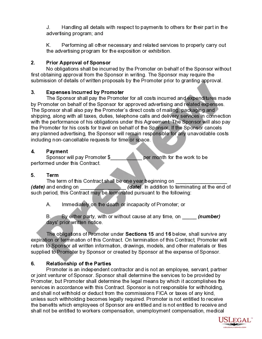 Get Marketing and Promotion Agreement Preview Marketing and Promotion Agreement